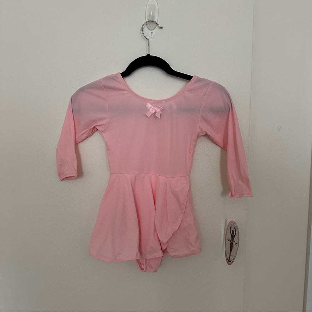 Jacques Moret Girl's Pink Dance Ballet Leotard with Skirt